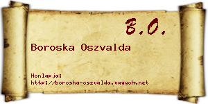 Boroska Oszvalda névjegykártya